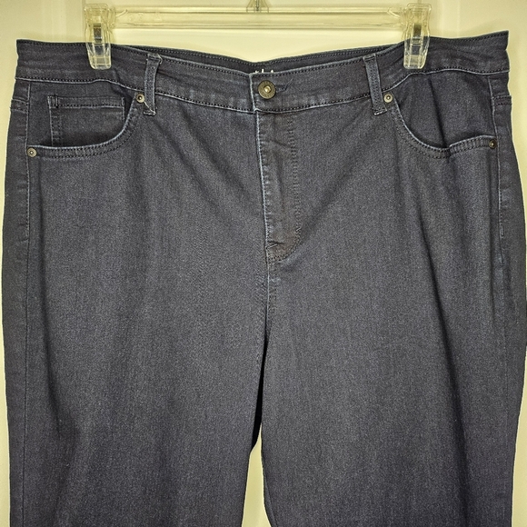 Style & Co. Highrise Tummy Control Dark Blue Straight Leg Jean Pants Plus 18W - Picture 3 of 9